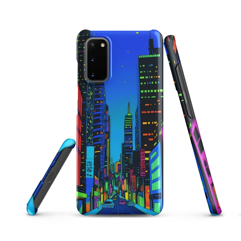 Neon Dreamscape: A Futuristic City at Dusk | Phone Case |  S20 | Snap Case | Matte