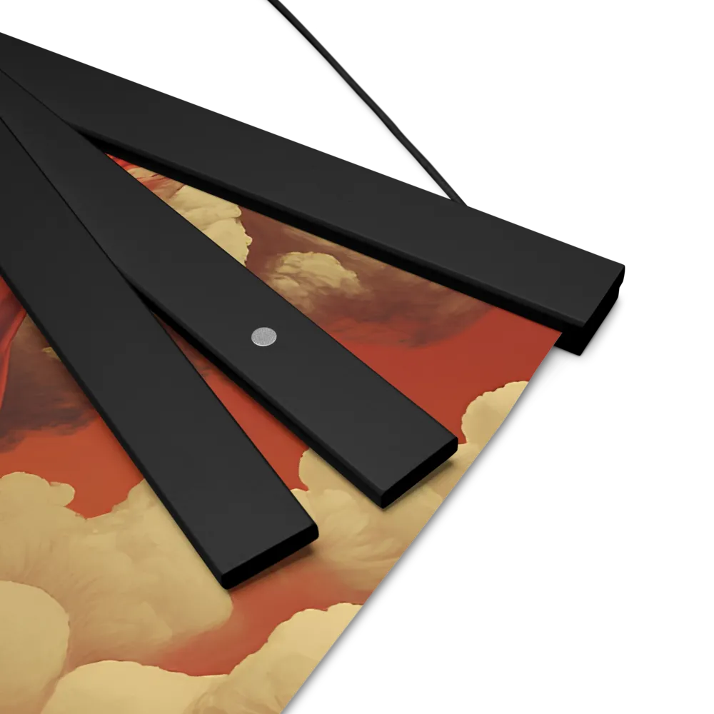 Defiant Spirit in a Surreal Landscape | Poster With Black Wood Hanger | 16″×16″