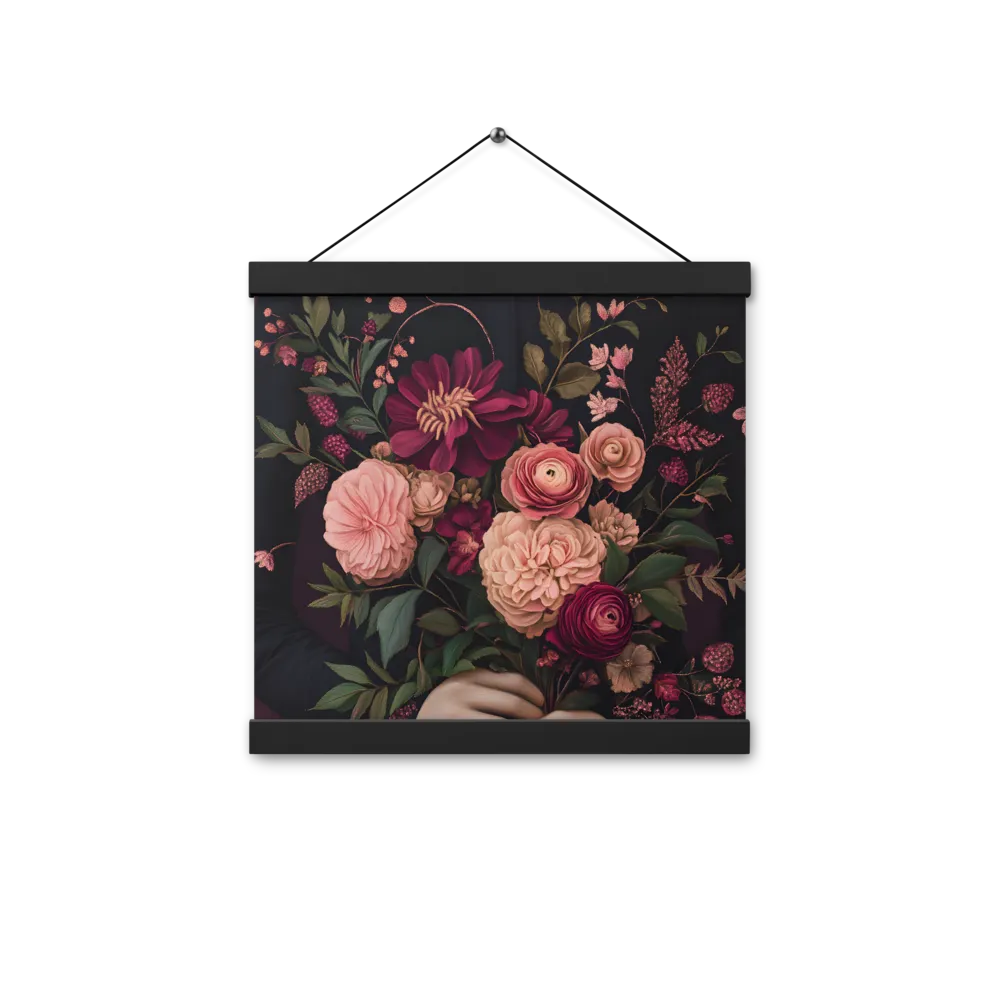 Botanical Elegance | Poster With Black Wood Hanger | 12″×12″