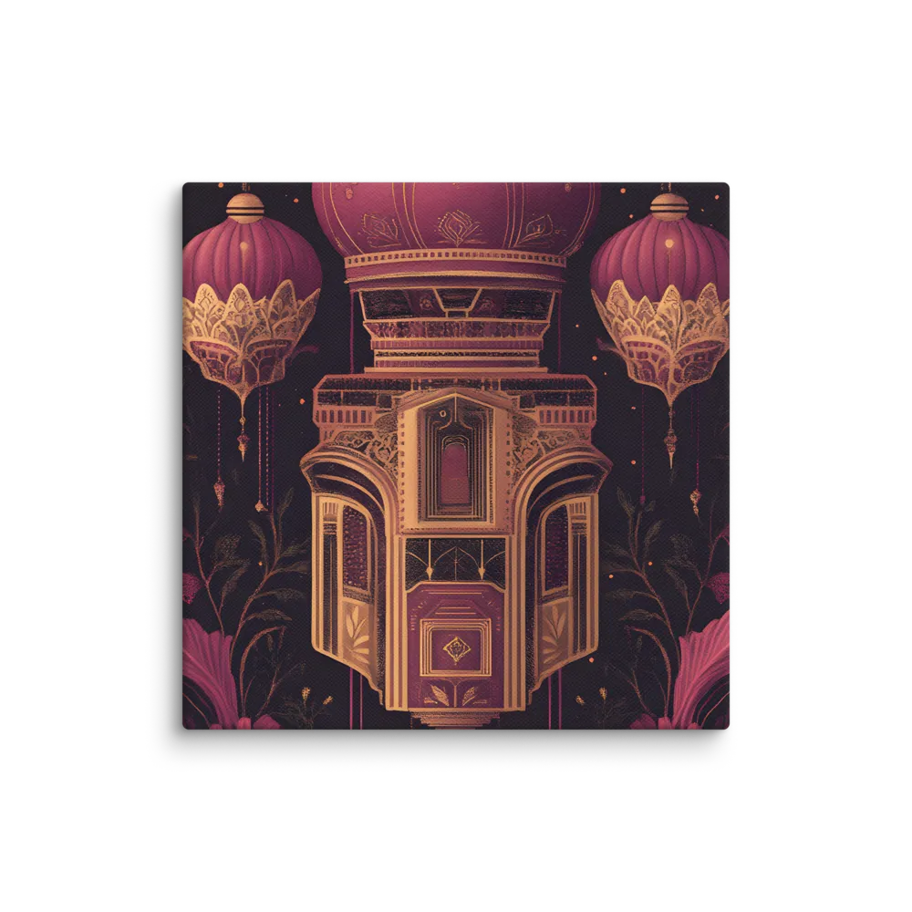 Ornate Harmony: A Digital Floral Architecture | Canvas | 16″×16″