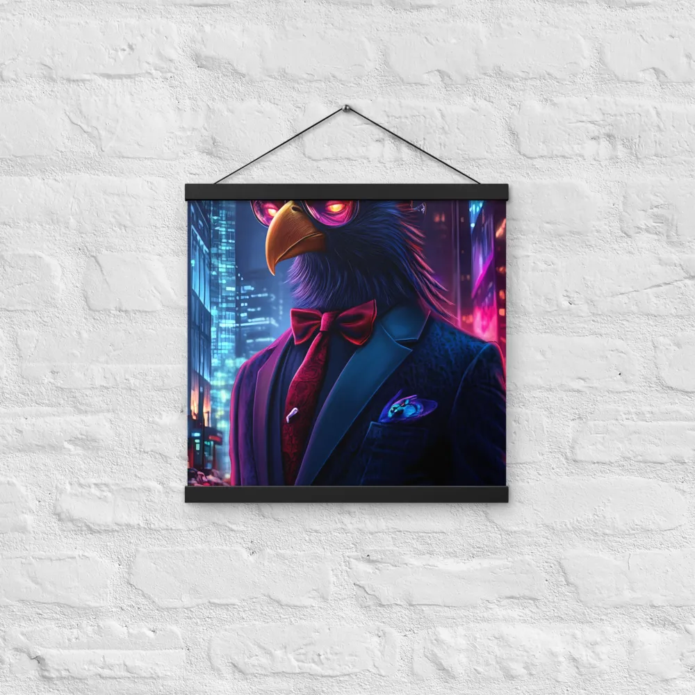 The Dapper Avian | Poster With Black Wood Hanger | 16″×16″