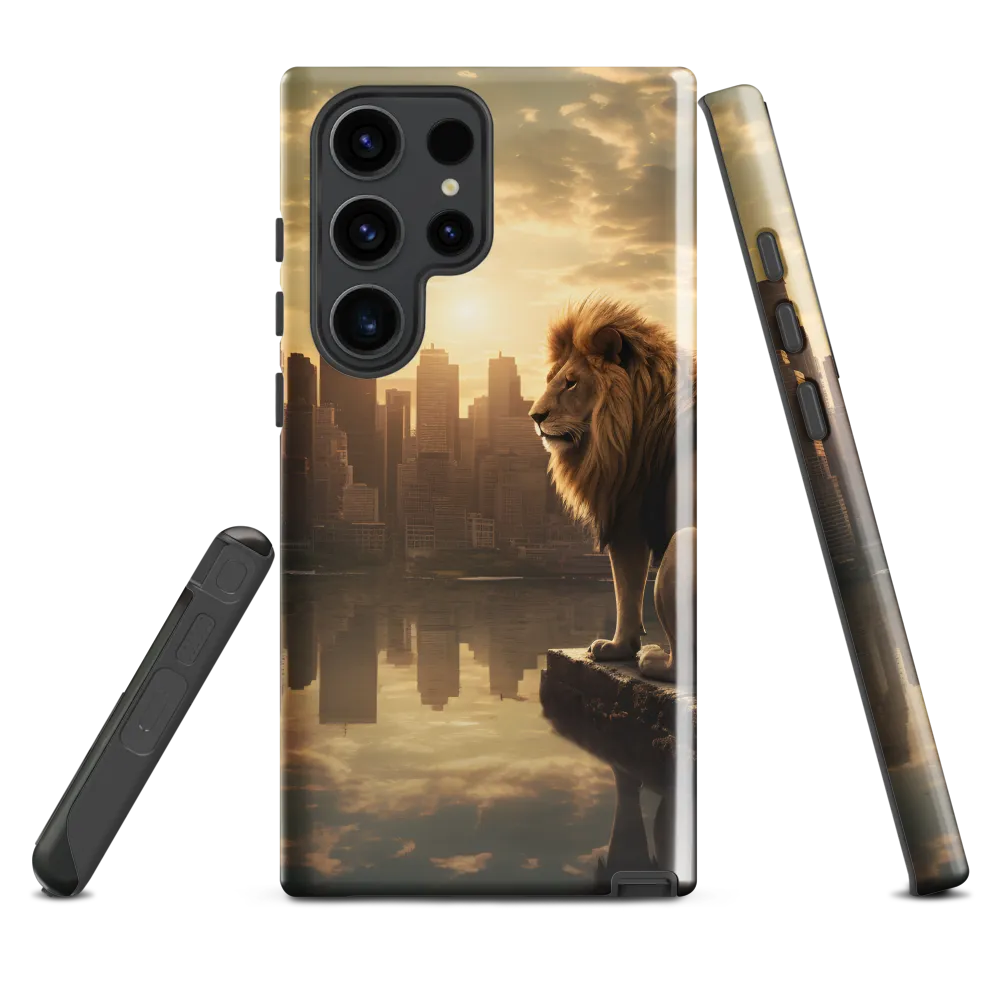 The Lion's Gaze Over the Urban Symphony