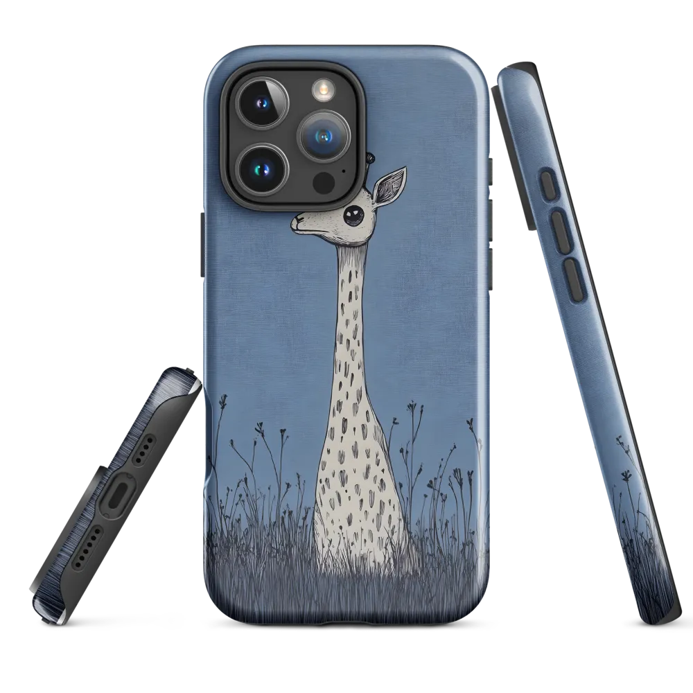 Whimsical Giraffe in Blue