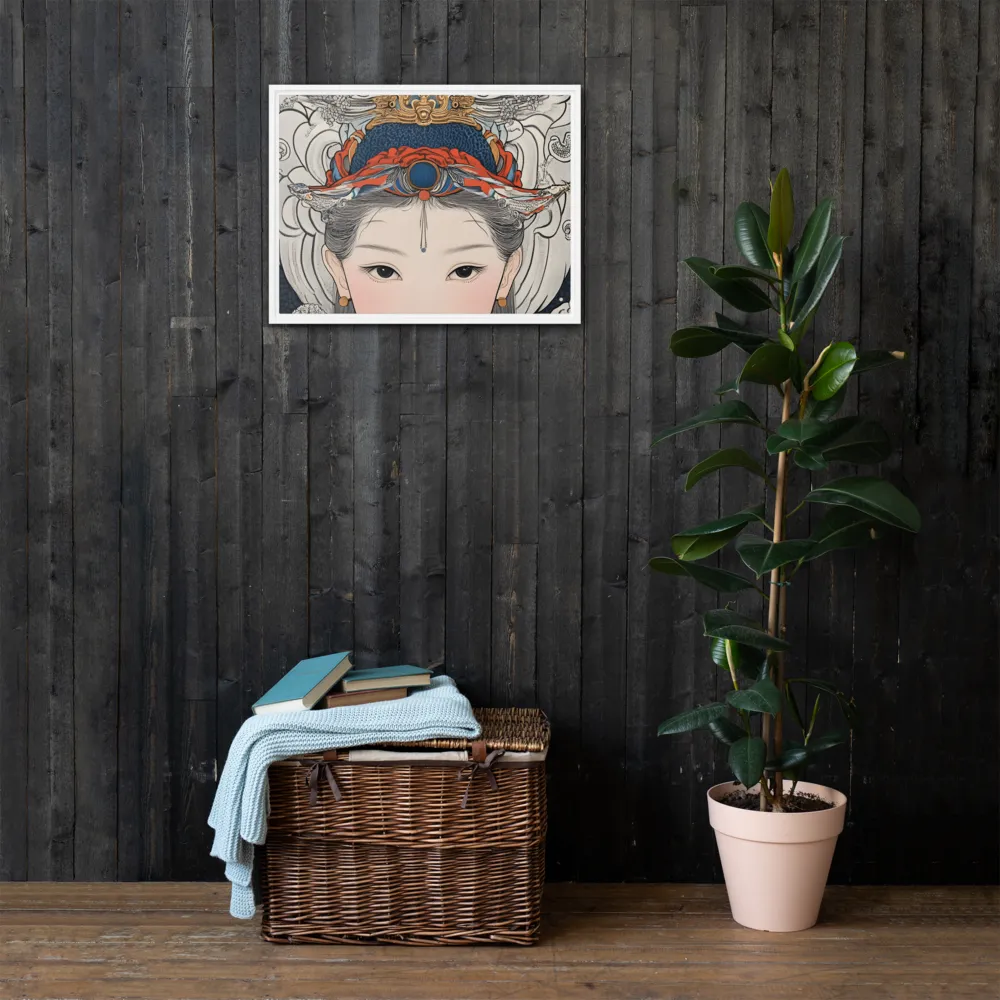 Serenity in Myth: A Traditional Portrait | Canvas with White Frame | 18″×24″