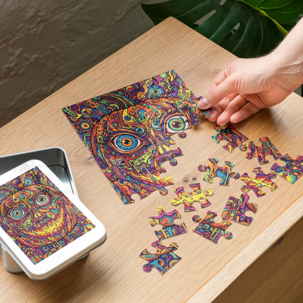 Psychedelic Pumpkin 
 Jigsaw Puzzle in Tin Box