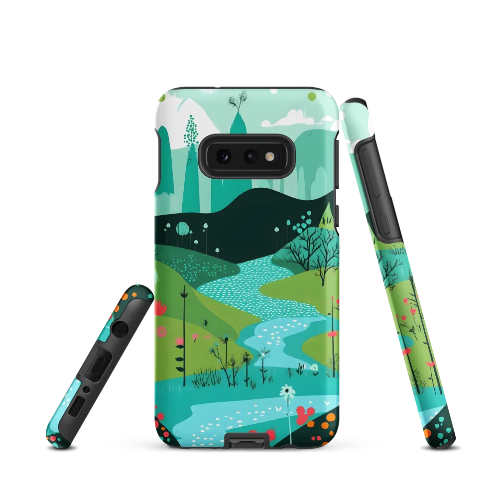 Whimsical River in a Lush Landscape