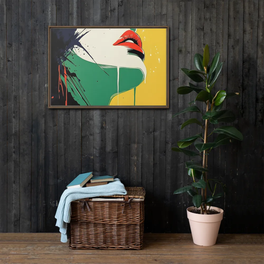 Bold Reflections: A Pop Art Portrait | Canvas with Brown Frame | 24″×36″