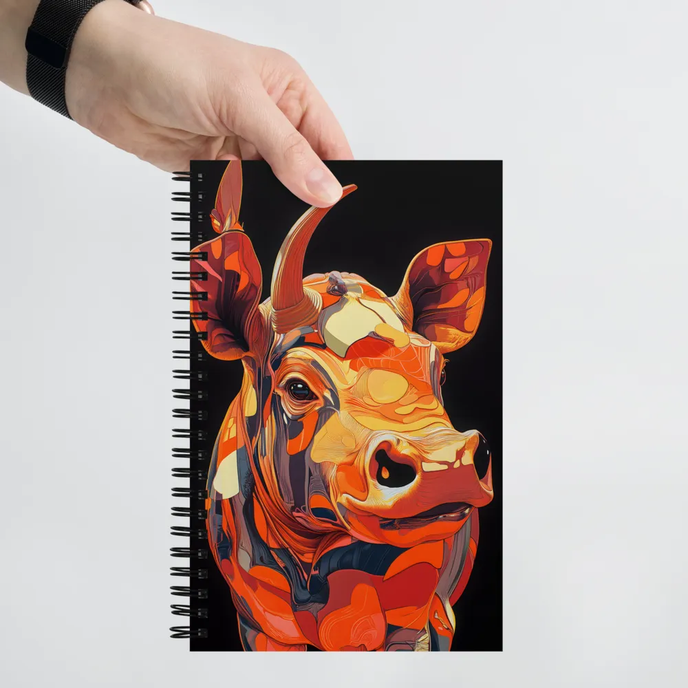 Modern Serenade: The Vibrant Cow | Spiral Notebook