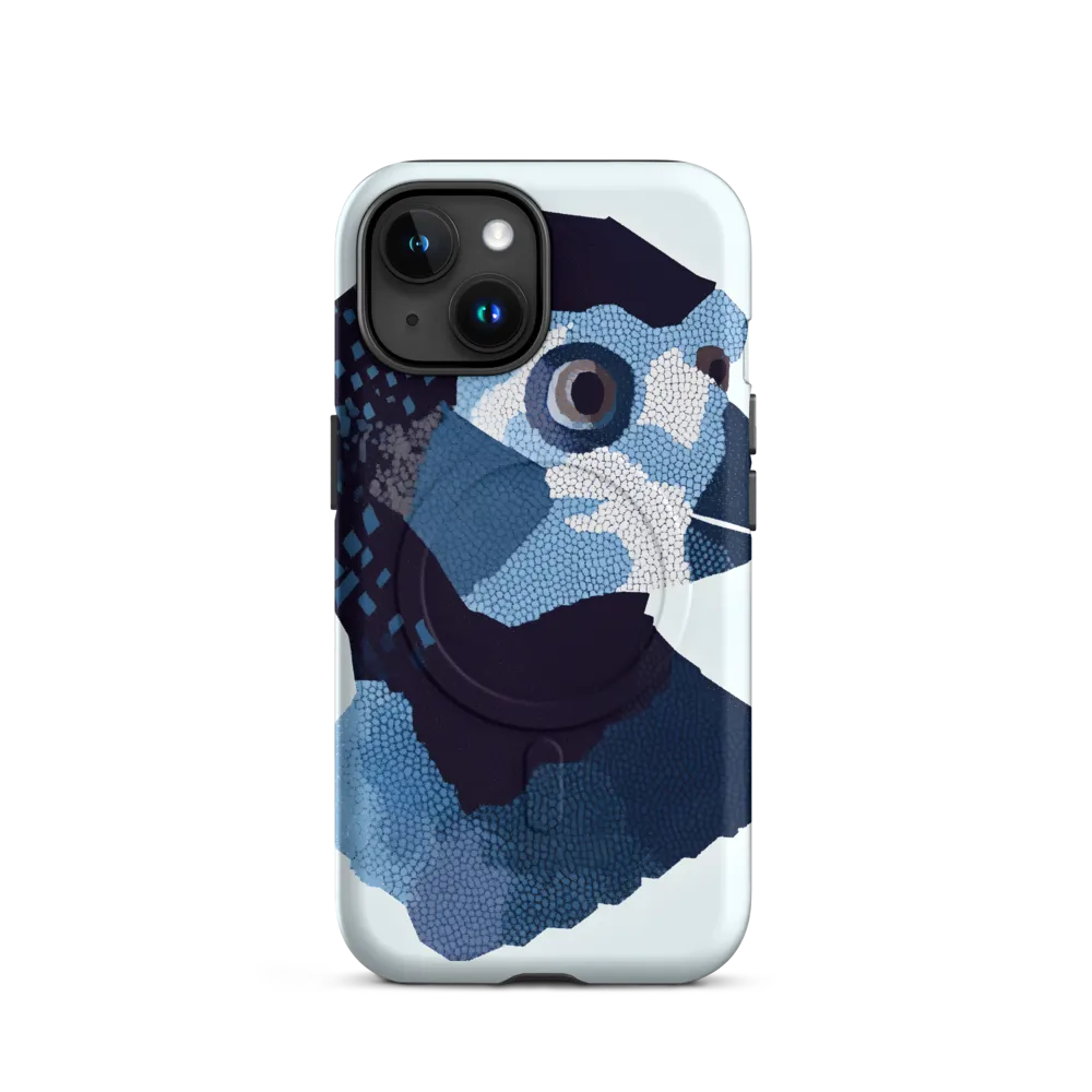 Abstract Avian Portrait in Blue