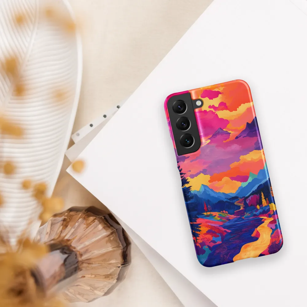 Radiant Serenity: A Surreal Landscape | Phone Case |  S22 | Snap Case | Matte