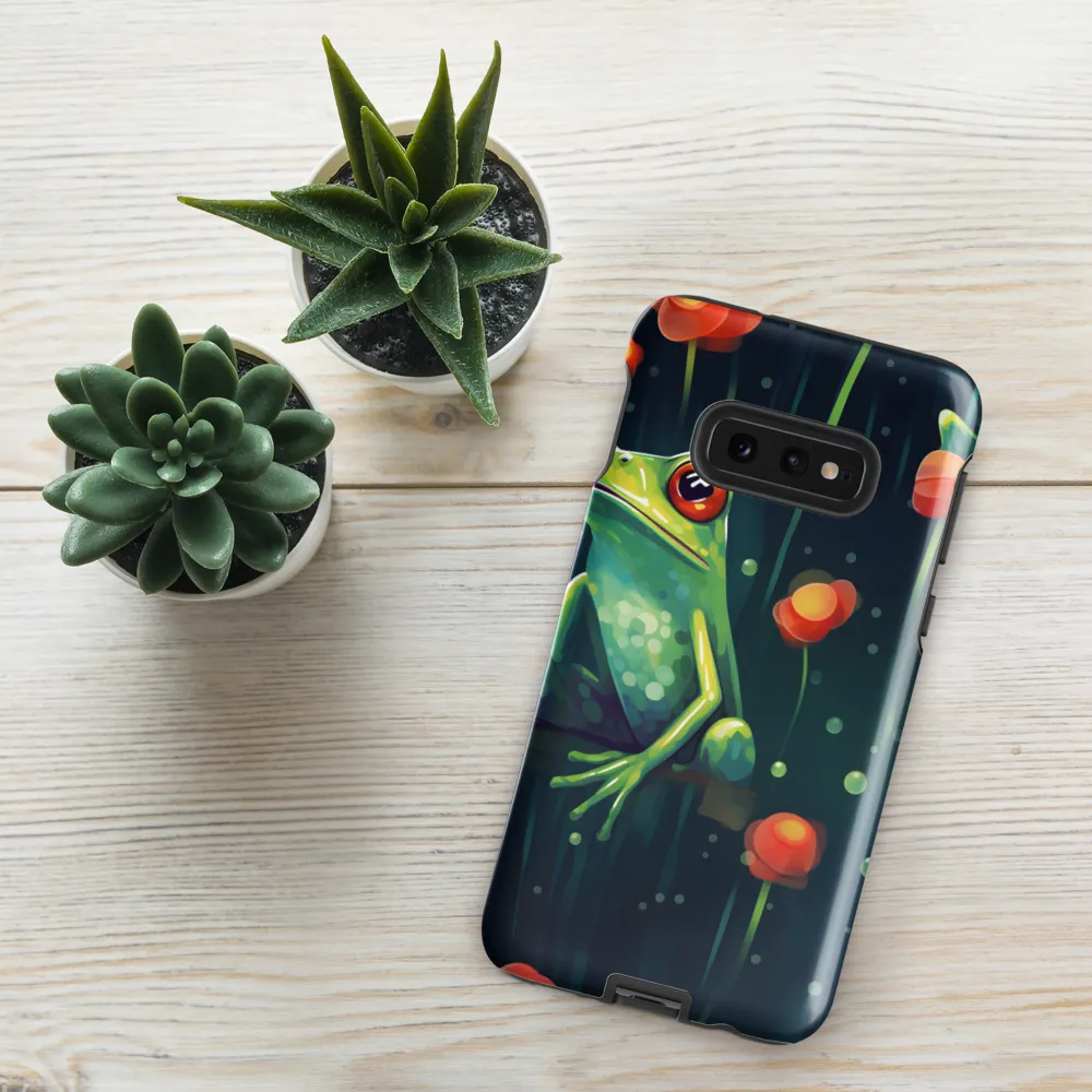 Playful Frogs in a Lush Pond