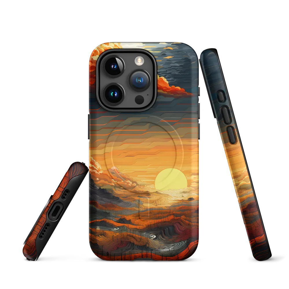 Ethereal Sunset: A Serene Landscape in Flowing Forms