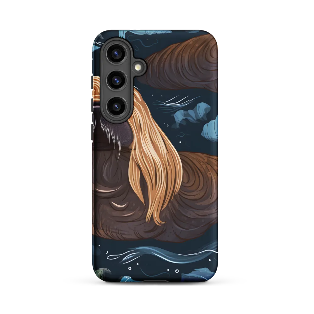 Whimsical Walruses in Deep Blue