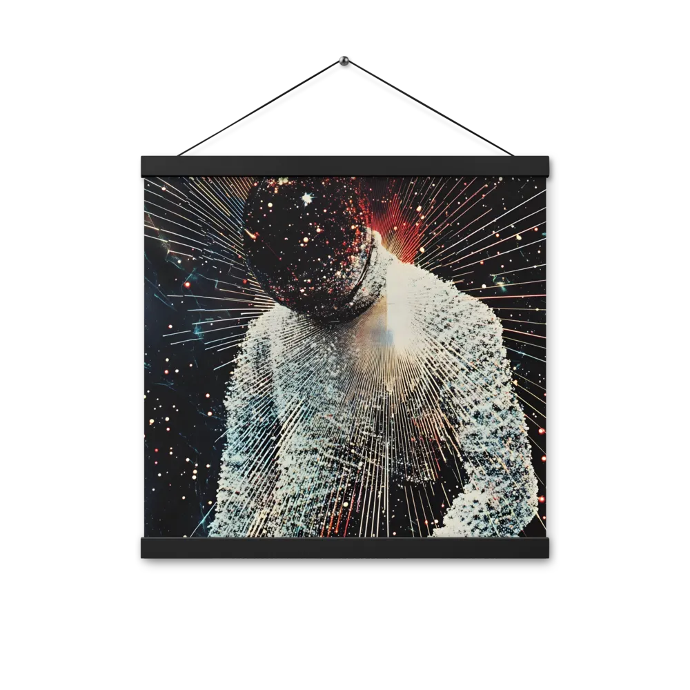 Ethereal Astronaut: A Journey Through the Cosmos | Poster With Black Wood Hanger | 16″×16″