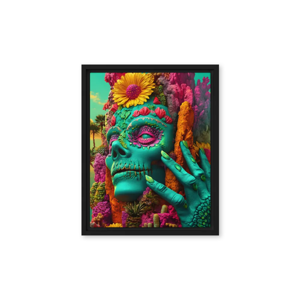 Ethereal Skull Garden | Canvas with Black Frame | 11″×14″