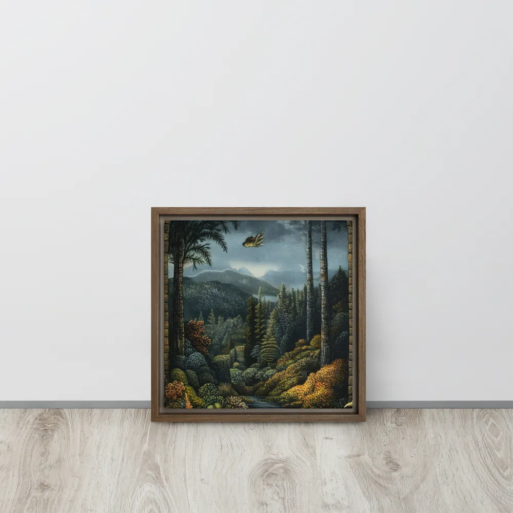 Whispers of the Enchanted Forest | Canvas with Brown Frame | 12″×12″