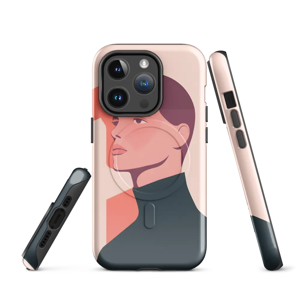 Contemplative Portrait in Minimalism | Phone Case |  14 Pro | MagSafe® Tough Case | Glossy