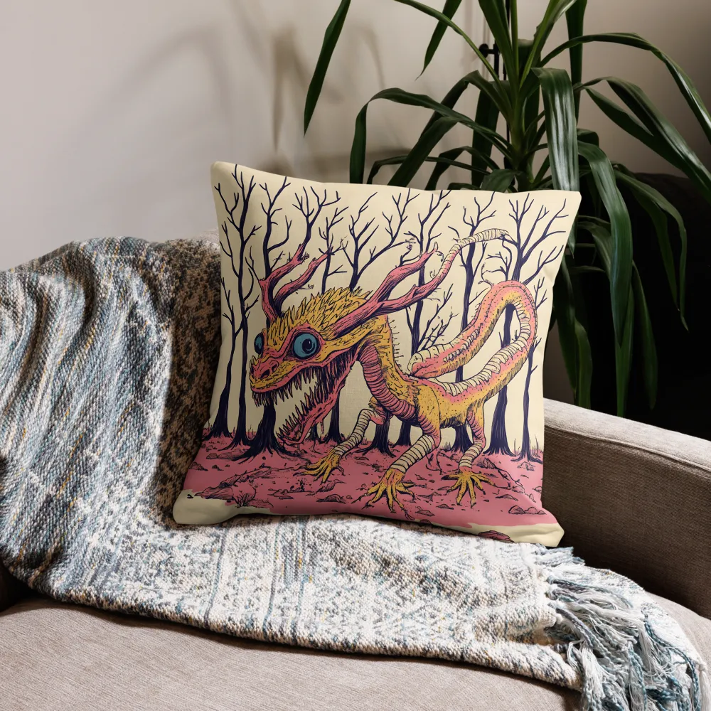 The Enigmatic Dragon of the Desolate Forest | Pillow | 22″×22″