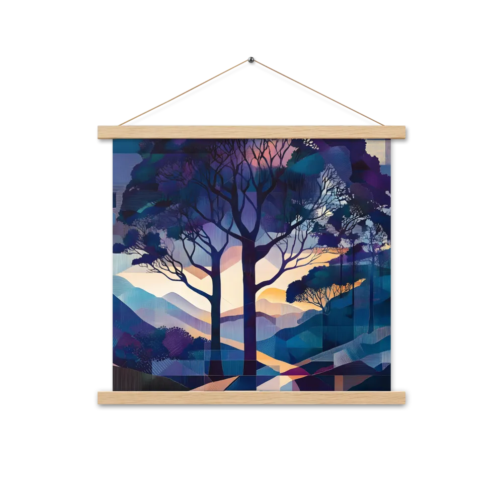 Tranquil Geometry: A Journey Through Color | Poster With Oak Wood Hanger | 18″×18″
