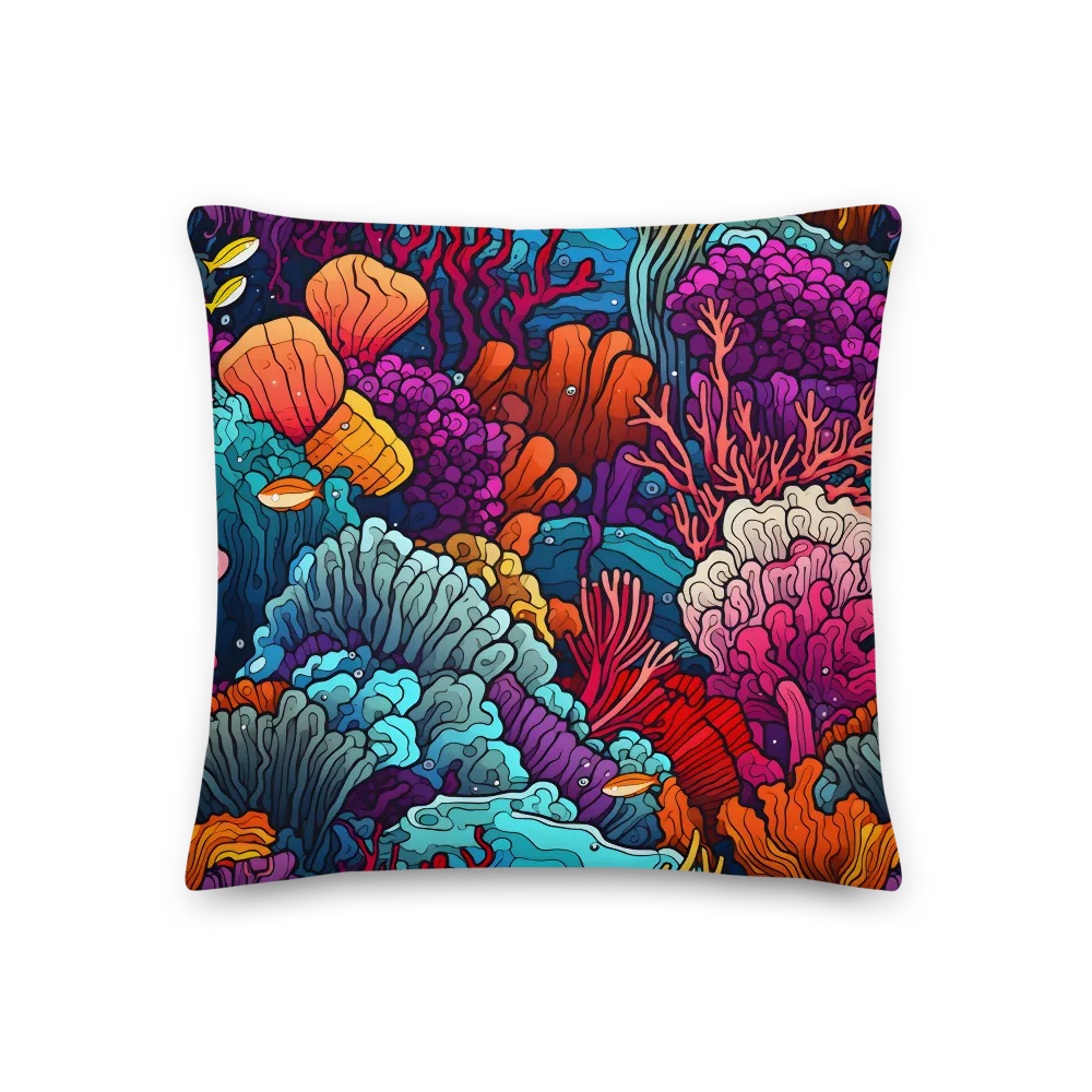 Vibrant Underwater Symphony | Pillow | 18″×18″