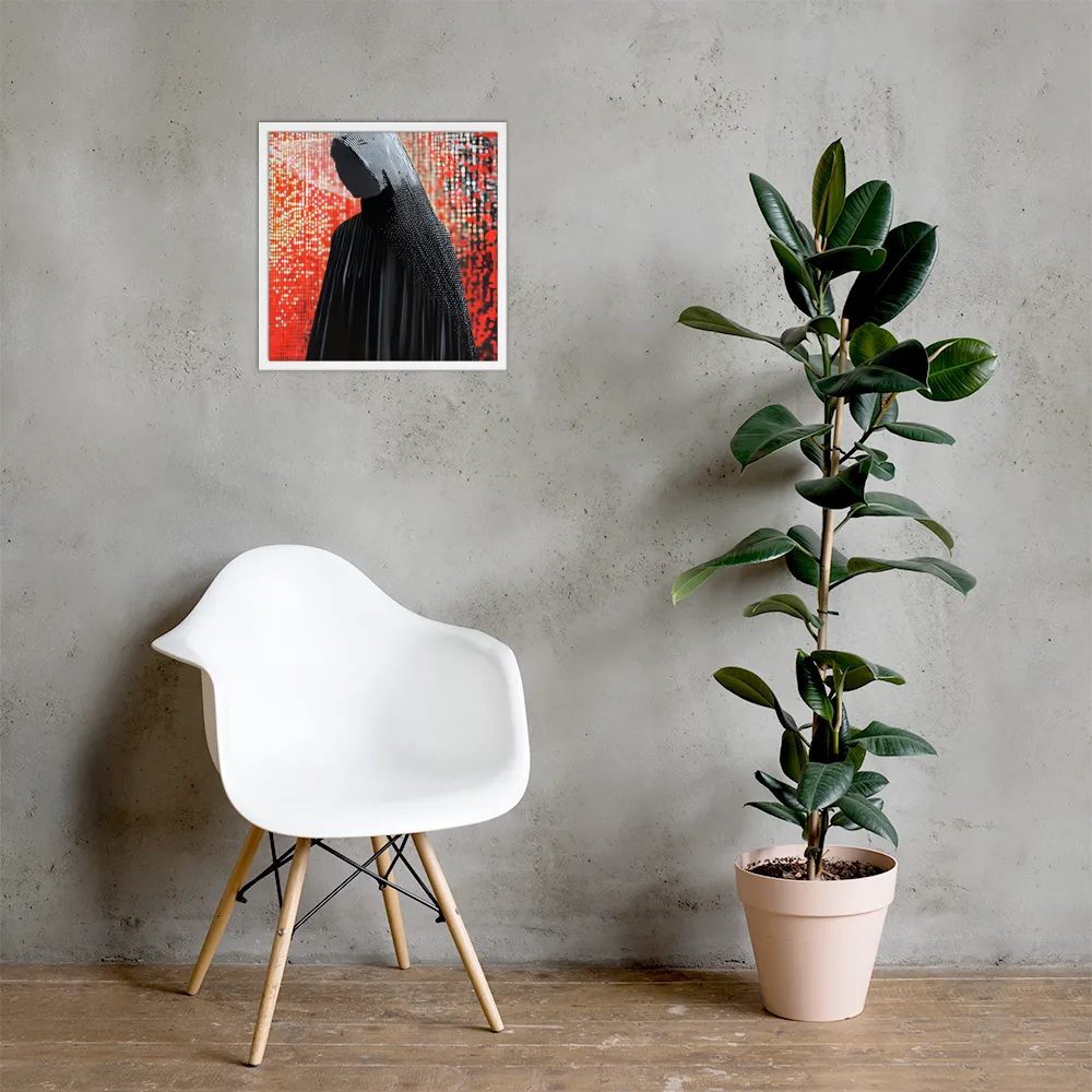 Veil of Modernity | Poster with White Frame | 18″×18″