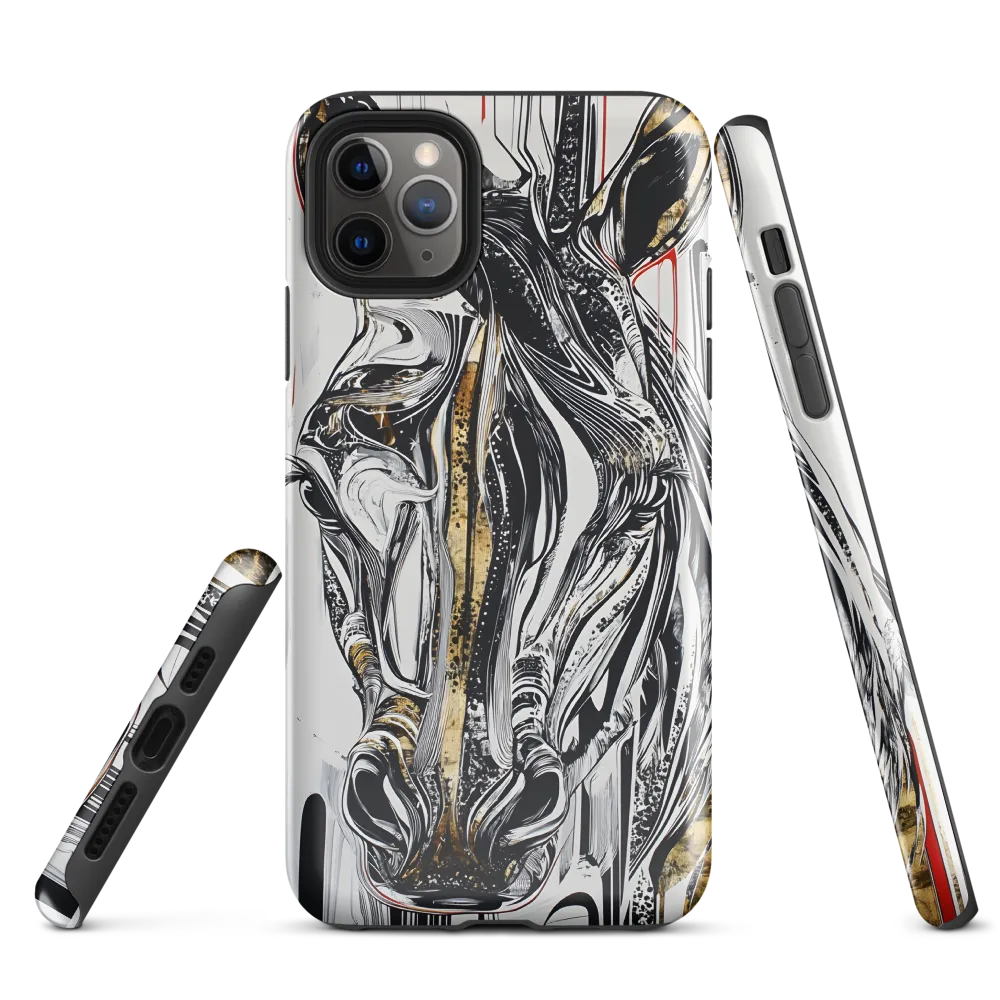 Ethereal Majesty: The Abstract Zebra | Phone Case |  11 Pro Max | Tough Case | Glossy