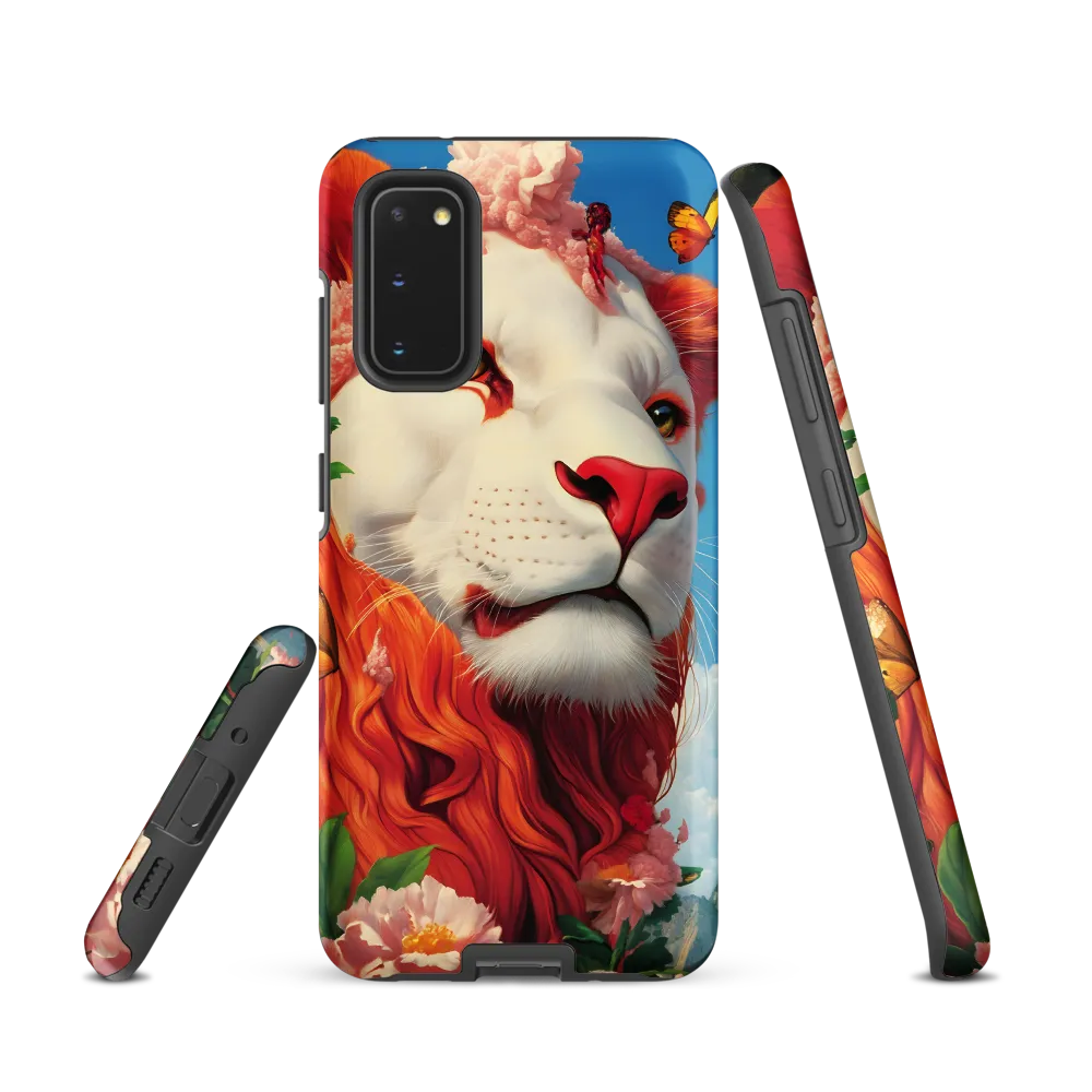 Majestic Lion Amidst Floral Splendor