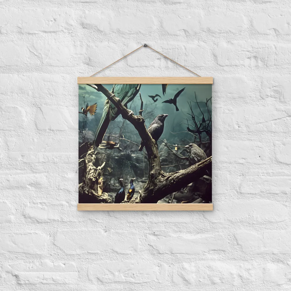 Whispers of the Avian Realm | Poster With Oak Wood Hanger | 16″×16″