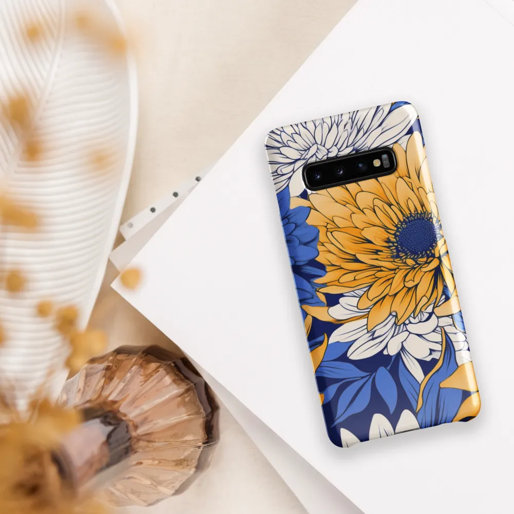 Floral Harmony in Blue and Yellow | Phone Case |  S10 Plus | Snap Case | Glossy