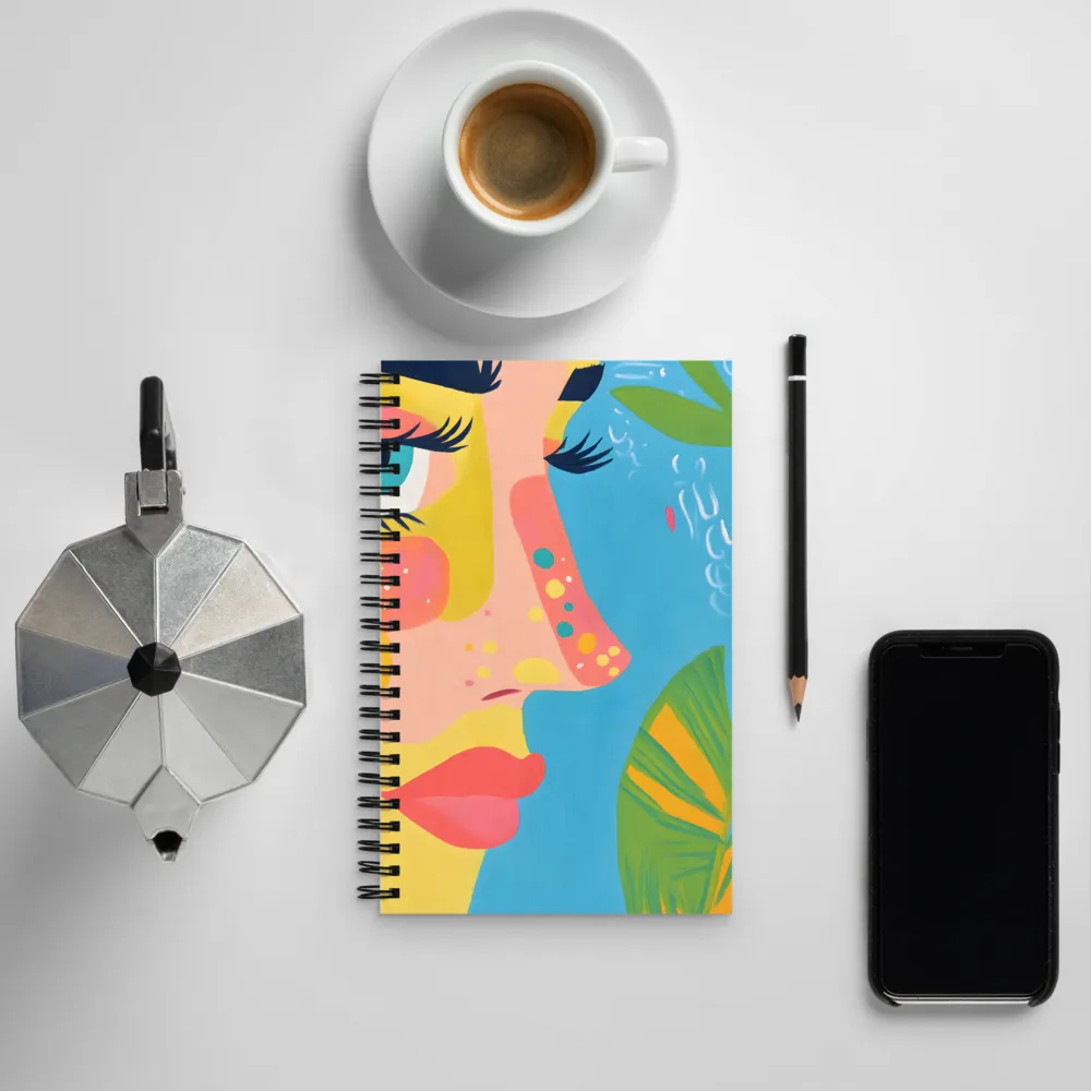 Whimsical Woman: A Modern Portrait | Spiral Notebook