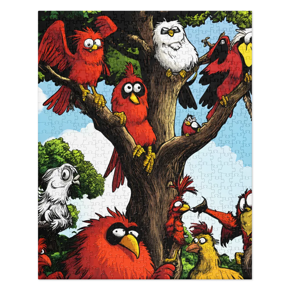 Whimsical Avian Gathering | Jigsaw Puzzle | 520 pieces