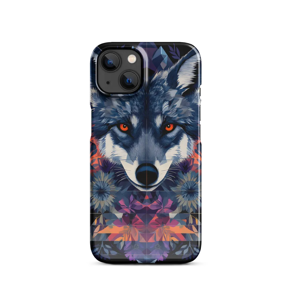 Mystical Wolf Amidst Floral Geometry