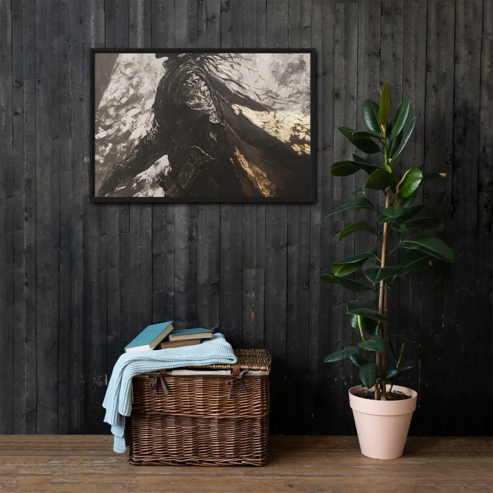 The Silhouette of Valor | Canvas with Black Frame | 24″×36″