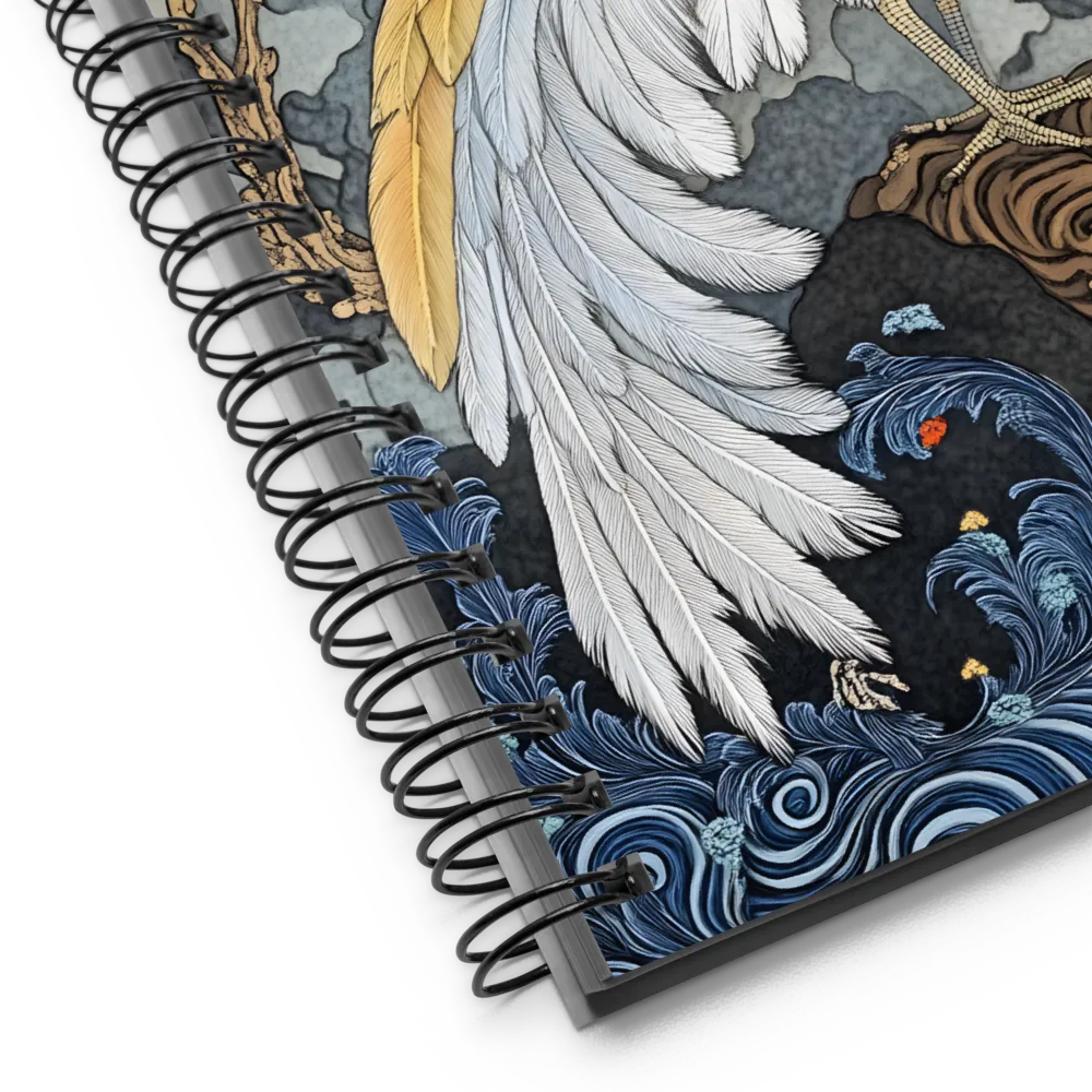 Majestic Serenity: The Ethereal Peacock | Spiral Notebook