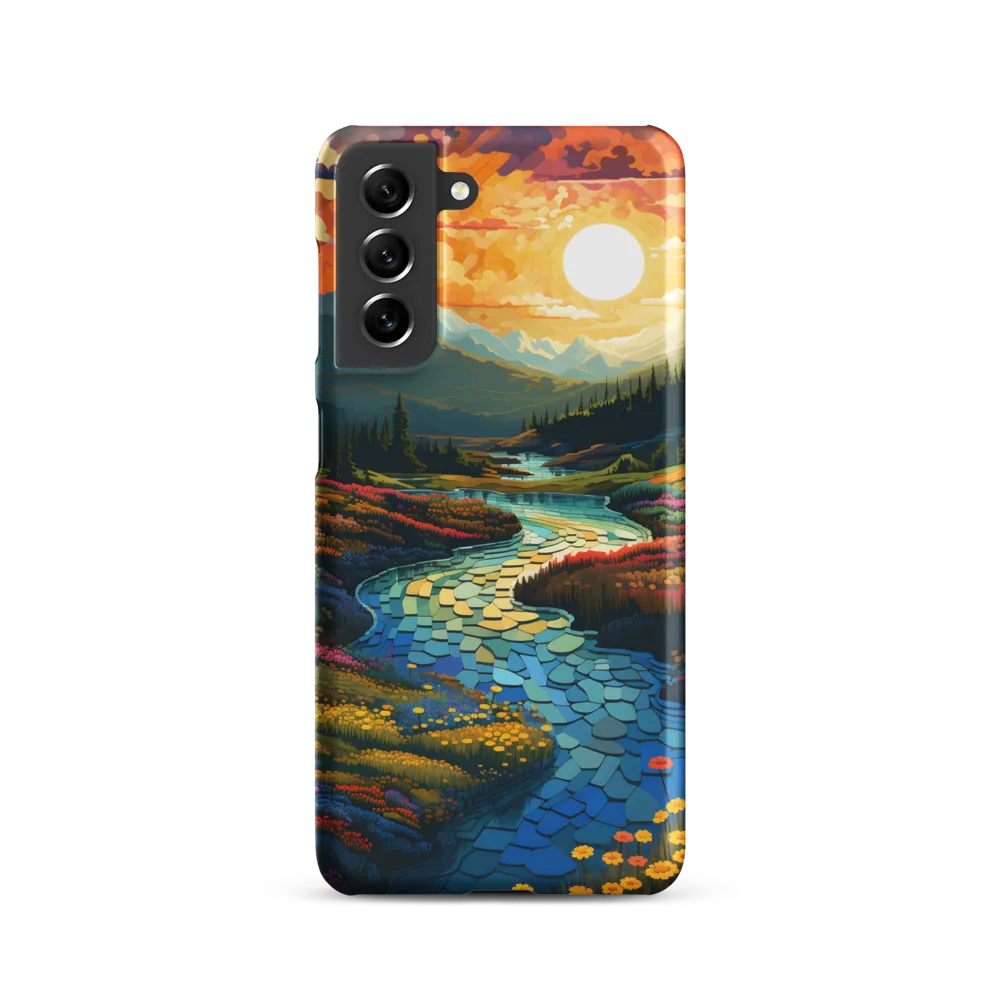 Serenity in Sunset: A Winding River's Embrace | Phone Case |  S21 | Snap Case | Matte