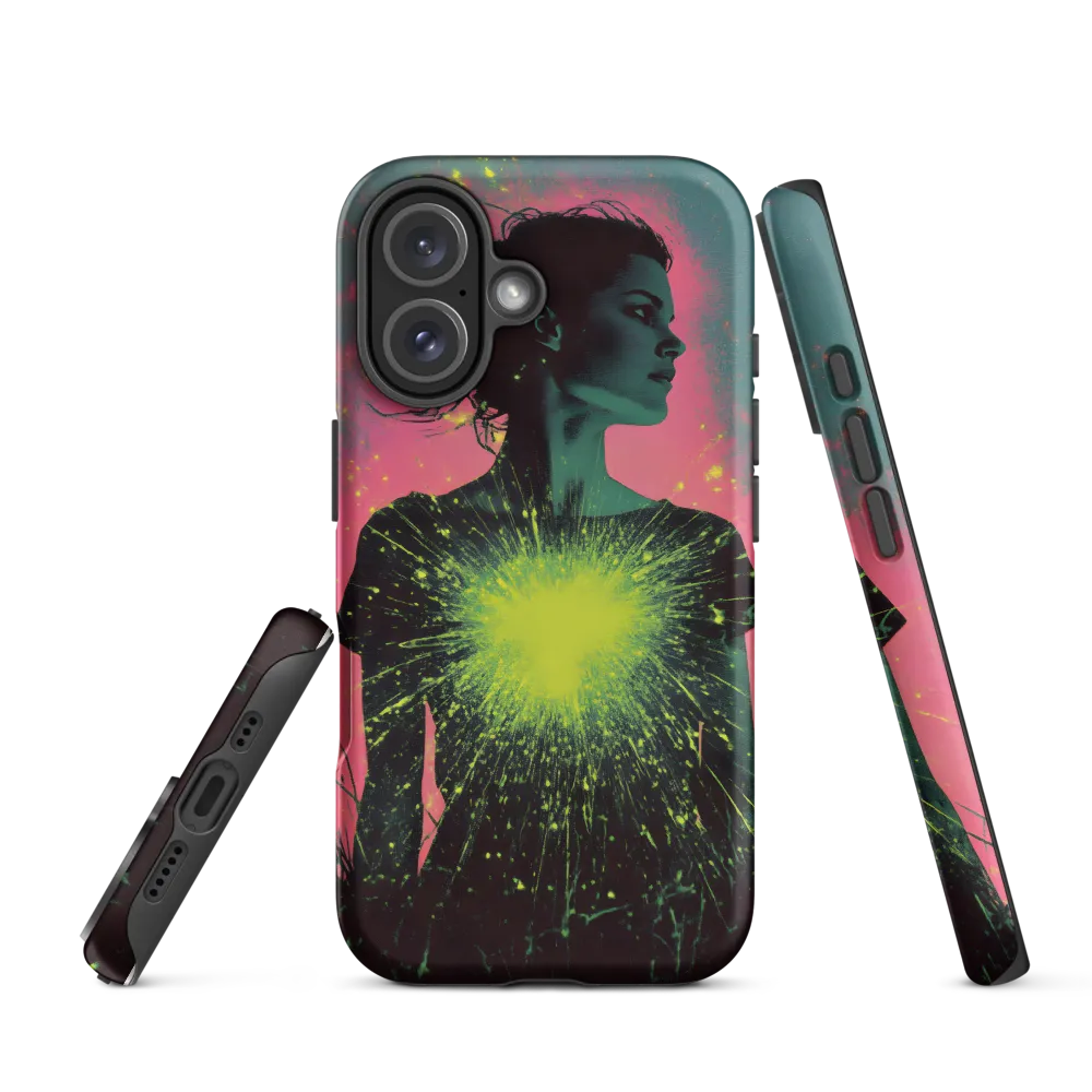 Cosmic Heart: A Surreal Portrait of Strength | Phone Case