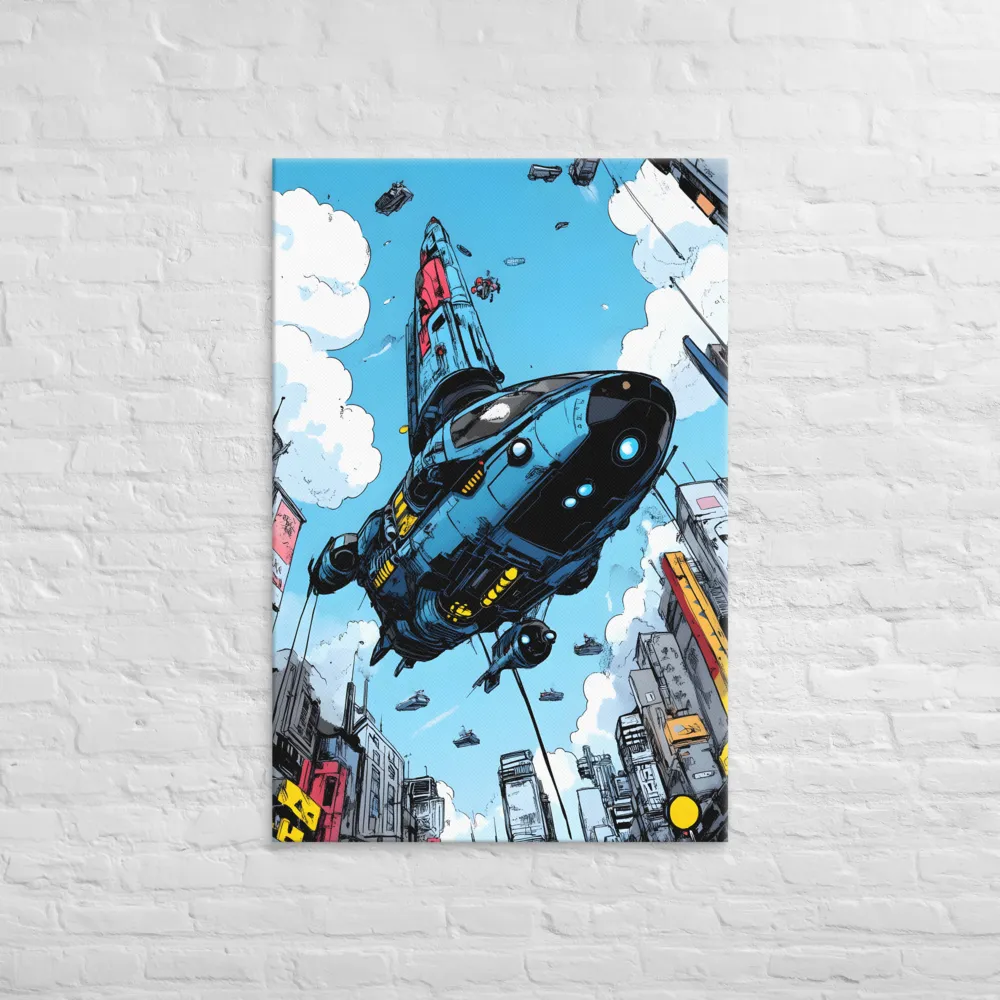 Skyward: A Journey Through the Futuristic City | Canvas | 32″×48″