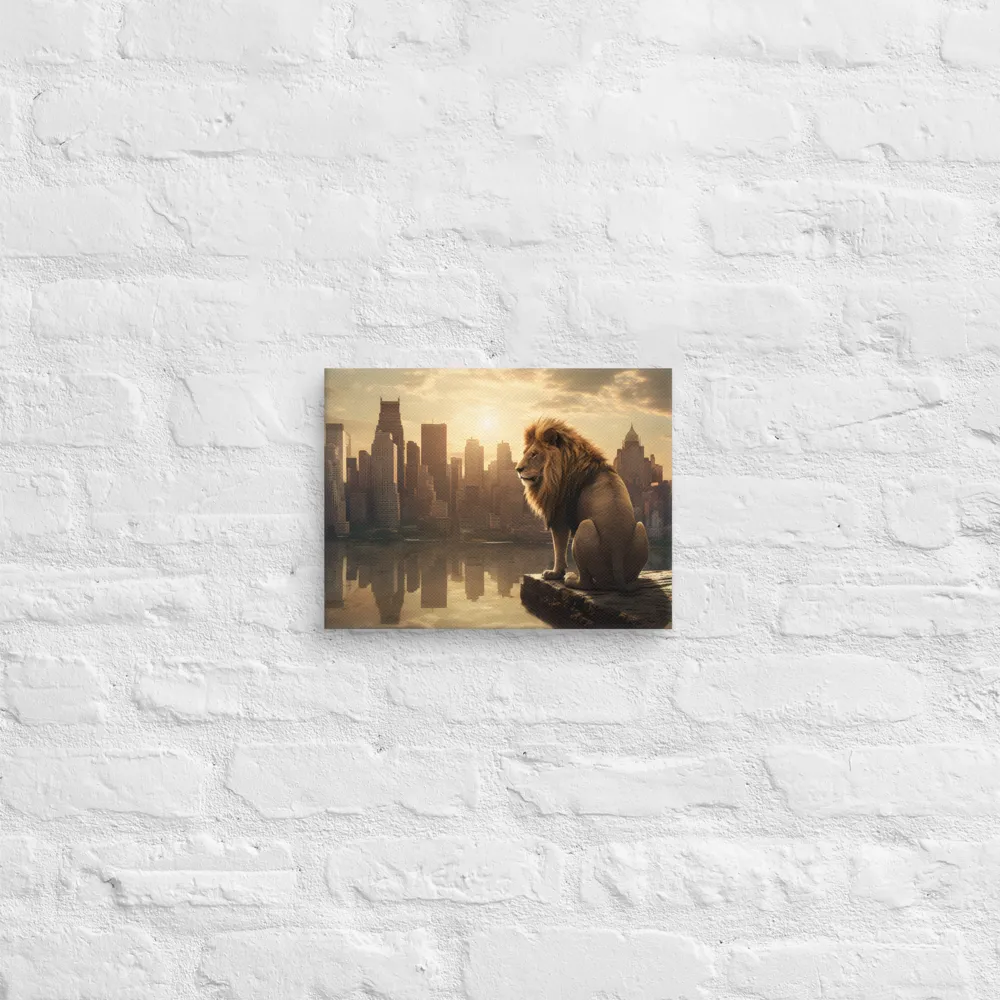The Lion's Gaze Over the Urban Symphony