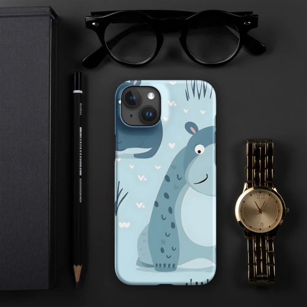 Whimsical Hippo Delight | Phone Case |  15 Plus | Snap Case | Matte