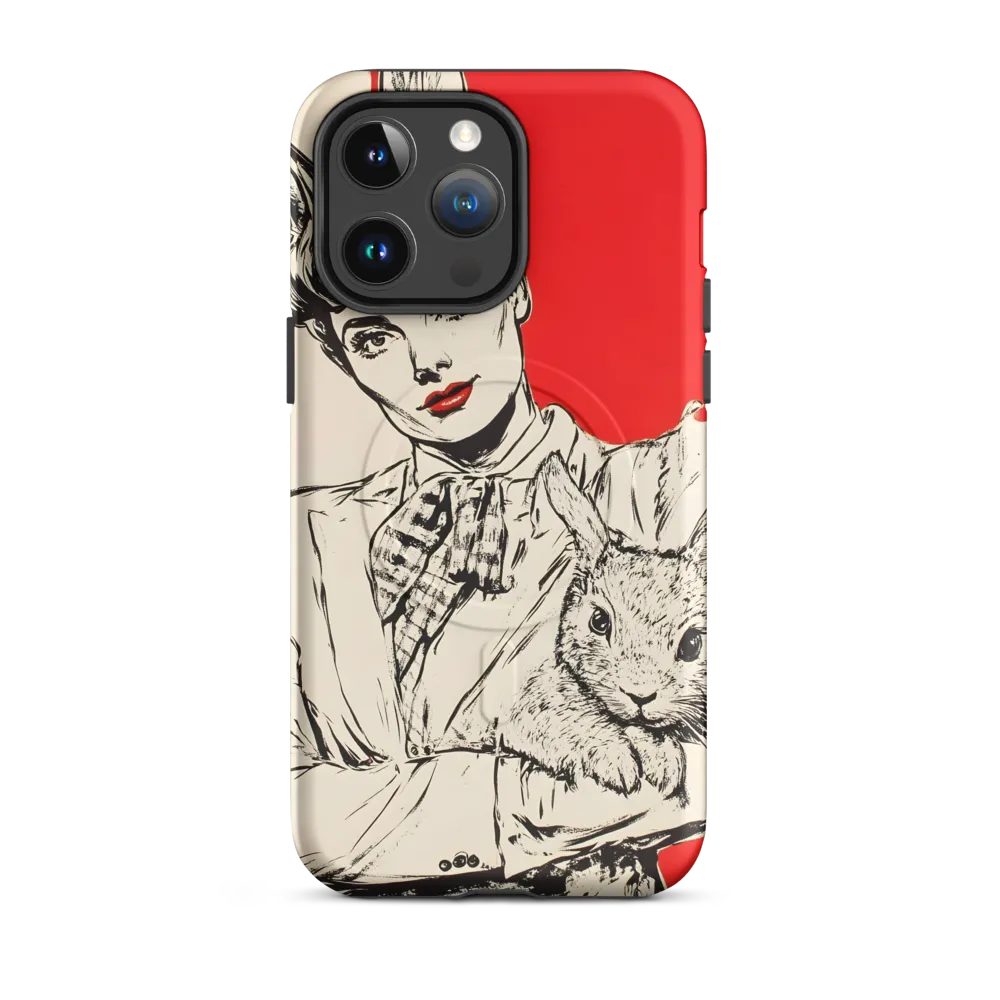 Whimsical Elegance: The Rabbit Lady | Phone Case |  14 Pro Max | MagSafe® Tough Case | Matte