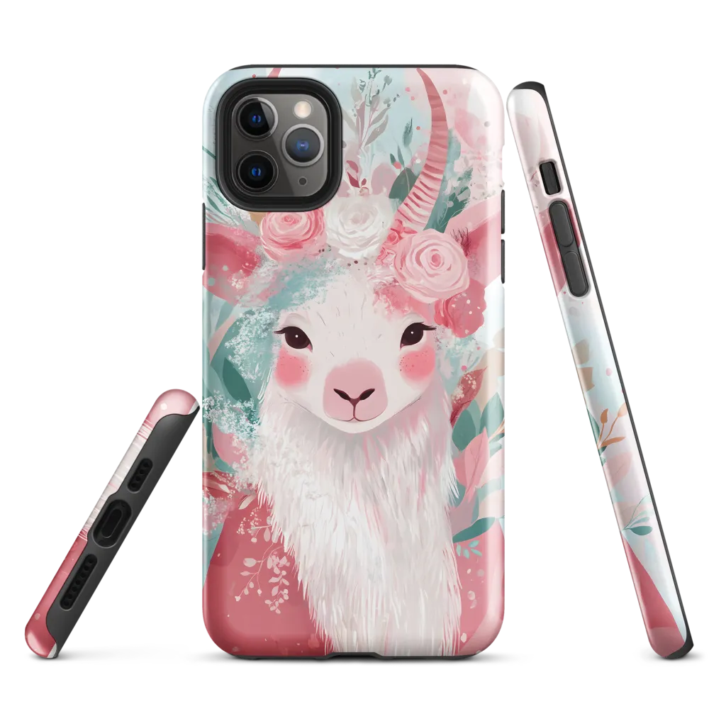 Spring Whimsy: The Floral Goat | Phone Case |  11 Pro Max | Tough Case | Glossy