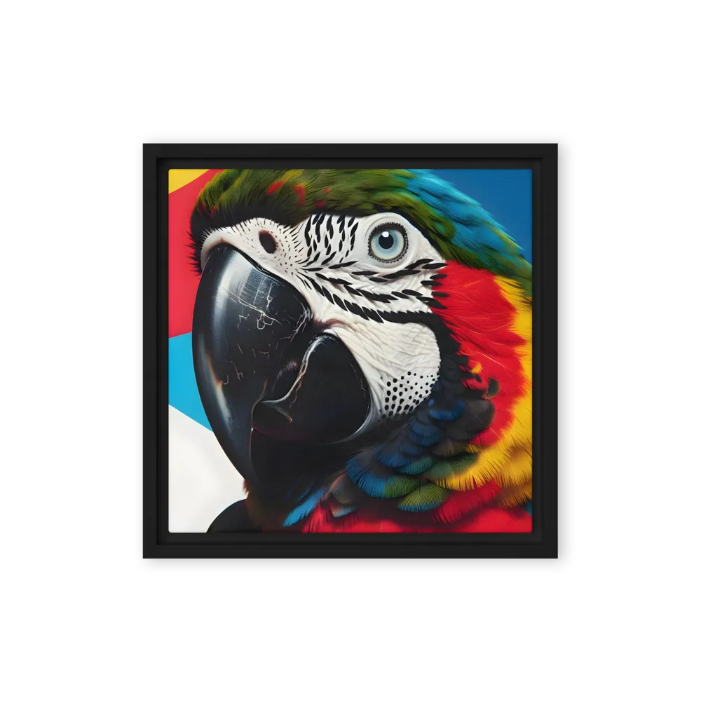 Scarlet Macaw Close-Up 
 Canvas with Black Frame