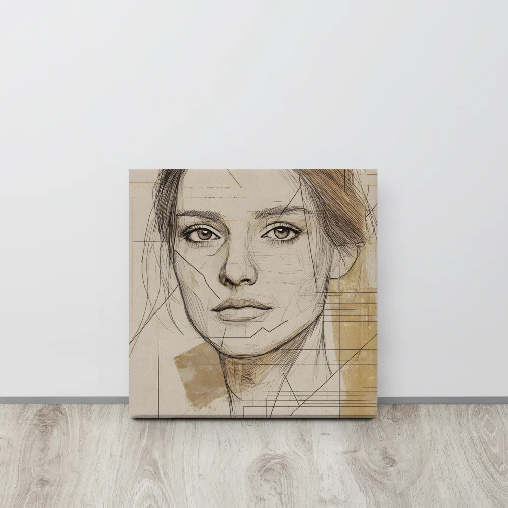 Geometric Elegance: A Modern Portrait | Canvas | 16″×16″