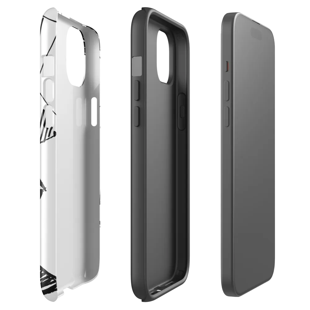Dynamic Geometry in Ink | Phone Case |  15 Plus | Tough Case | Glossy