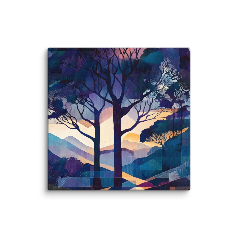 Tranquil Geometry: A Journey Through Color | Canvas | 14″×14″