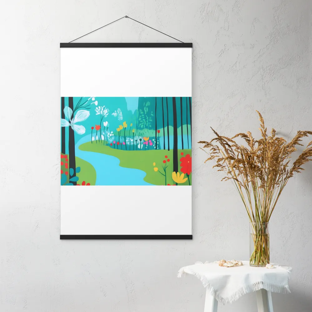 Whispers of Spring: A Colorful Retreat | Poster With Black Wood Hanger | 24″×36″