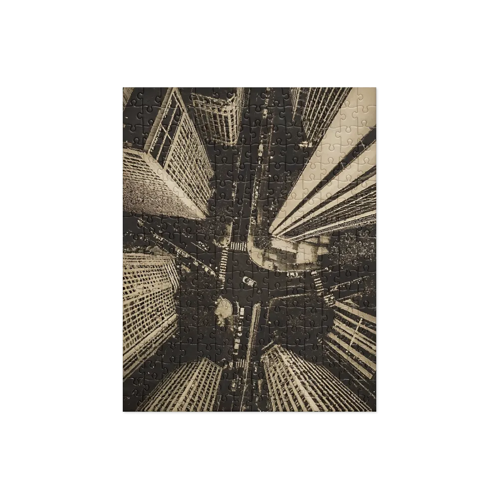Urban Symphony: Aerial Perspective of City Life
