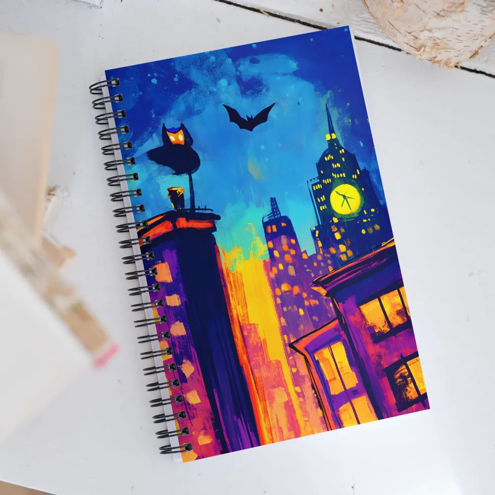 Urban Twilight: The Watchful Owl | Spiral Notebook