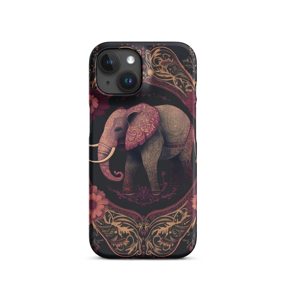 Golden Filigree Elephant in Floral Frame