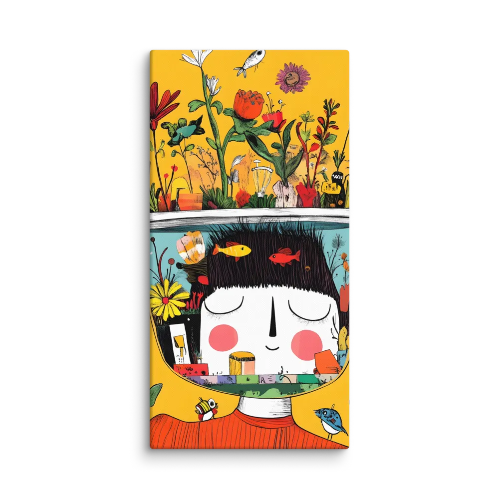 Whimsical Garden Head | Canvas | 16″×32″